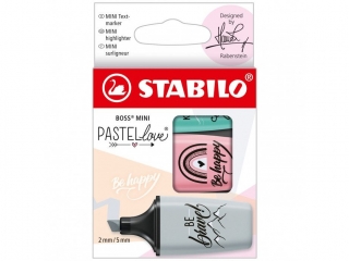 Zakre�lacz STABILO BOSS MINI Pastellove 3 szt. etui mix kolor�w