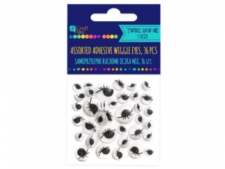 Samoprzylepne ruchome oczka z rz�sami DPCRAFT mix - czarne 3