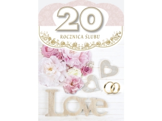 Kartki laurka B6GE-excl.z gąbk zest. 418 "20 ROCZNICA ŚLUBU"