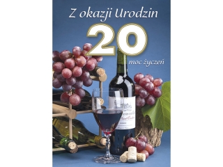 Kartki laurka B6GE-excl.z gąbk zest. 372 "20 URODZINY"