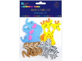 Naklejki 3D z pianki DPCRAFT Zwierz�tka safari 12szt.