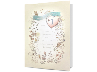 Kartki karnet na roczek PAN DRAGON HM 200-2790 Urodziny "1" dla ch�opca