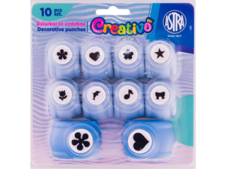 Dziurkacz ozdobny 1 ASTRA Creativo - 10 el. (10 mm - 8 szt. + 18 mm - 2 szt.)