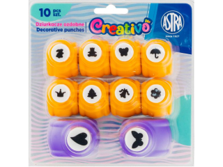 Dziurkacz ozdobny 2 ASTRA Creativo - 10 el. (10 mm - 8 szt. + 18 mm - 2 szt.)