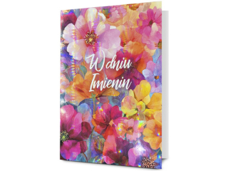 Kartka imieninowa PAN DRAGON K.B6 HOLO-45 Kwiaty