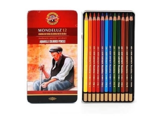 Kredki akwarelowe KOH-I-NOOR Mondeluz 12 kolor�w, opakowanie