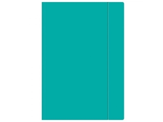 Teczka z gumk� A4+ INTERDRUK Fluo turkusowa
