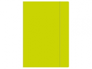 Teczka z gumk� A4+ INTERDRUK Fluo limonkowa