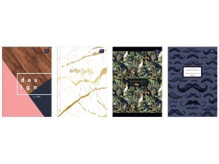 Brulion oprawa p�twarda A4 64k. INTERDRUK mix, kratka