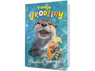 Kartka urodzinowa PAN DRAGON K.B6 HOLO-34 Wydra