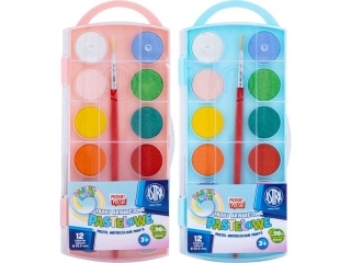 Farby akwarelowe ASTRA pastelowe 12 kol - FI - 23,5 mm