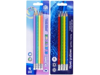 O��wki grafitowe - twardo�� HB - 4 szt. blister Pastel Line/AstraPen