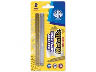 Markery metaliczne z�oty i srebrny ASTRA  - 2szt. blister