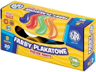 Farby plakatowe ASTRA  8 kolor�w 20ml Standard Box