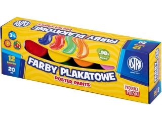 Farby plakatowe ASTRA 12 kolor�w 20ml