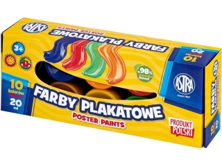 Farby plakatowe Astra 10 kol x 20 ml STANDARD BOX