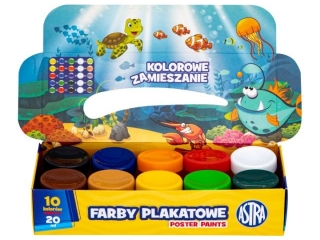 Farby plakatowe Astra 10 kol x 20 ml STANDARD BOX