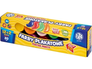 Farby plakatowe Astra 14 kol x 20 ml 12+2 STANDARD BOX