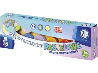 Farby plakatowe ASTRA pastelowe 12 kolor�w - 20ml