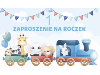 Kartki zaproszenia Pol-Mak Z 60087 Roczek dziecięce - chłopiec a10