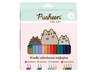 Kredki o��wkowe tr�jk�tne 18 kolor�w PUSHEEN