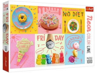 Puzzle 1000 TREFL Neon Color Line - S�odki tydzie�
