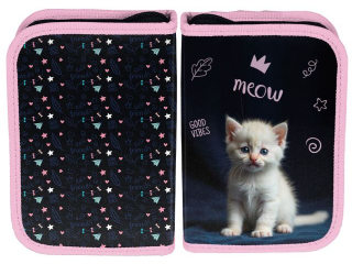Piórnik bez wyposażenia PASO WHITE KITTY PP26CD-P001BW 19,5x13x3,5
