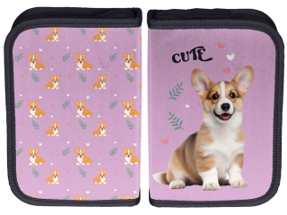 Piórnik bez wyposażenia PASO CUTE CORGI PP26CG-P001BW 19,5x13x3,5