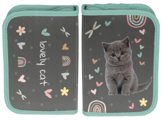Piórnik bez wyposażenia PASO LOVELY CAT PP26CS-P001BW 19,5x13x3,5