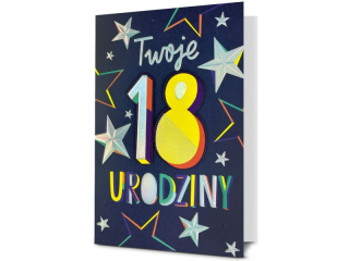 Kartki karnet  HM 200-3105 18 Urodziny
