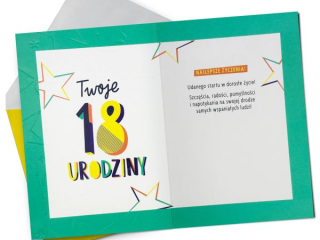 Kartki karnet  HM 200-3105 18 Urodziny
