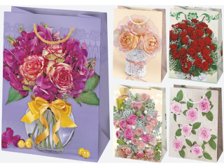 Torebka Ozdobna T5 230x320x110 Og�lne zest. 197 kwiaty - r�e a10