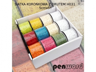 SIATKA KORONKOWA Z DRUTEM H031 5cmx5Y