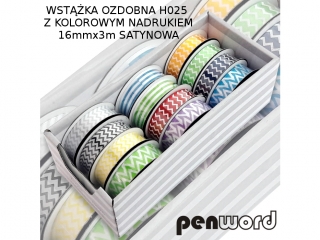 WST��KA OZDOBNA H025 Z KOLOR. NADRUKIEM 16mmx3mSATYNOWA
