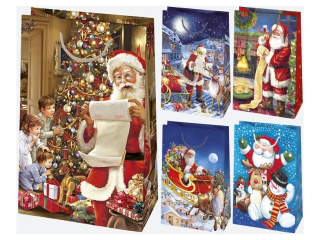 Torebka ozdobna T3 160x240x70 Gwiazdka zest. 14 Miko�aje a10