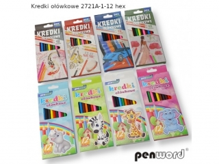 Kredki owkowe PENWORD 12 kolorw hexagonalne (2721A-1-12)