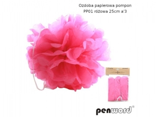 Ozdoba papierowa PENWORD Pompon PP01 25cm a3