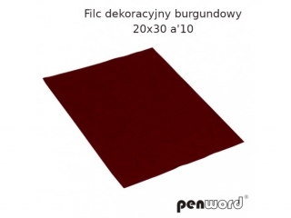 Filc dekoracyjny PENWORD 20x30cm 10szt. - burgundowy