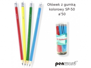 O��wek z gumk� PENWORD kolorowy SP-50 50szt.