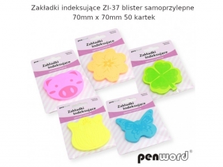 Zak�adki indeksuj�ce PENWORD ZI-37 samoprzylepne 70x70mm 50k