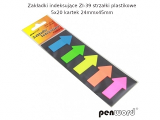 Zak�adki indeksuj�ce PENWORD ZI-39 strza�ki plastikowe 5x20k