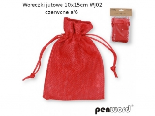 WORECZKI JUTOWE 10x15cm WJ-02 CZERWONE  a6