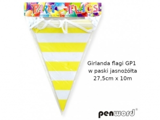 GIRLANDA FLAGI GP1 W PASKI JASNOŻÓŁTA 27,5cmx10m