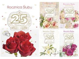 Laurka duża z cyframi na gąbkach LDG 140x200 z kopertą POL-MAK rocznica Ślubu cyfra 25 srebrna rocznica