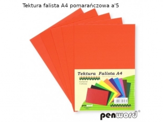 Tektura falista PENWORD A4 5ark. - pomara�czowa