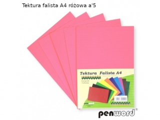 Tektura falista PENWORD A4 5ark. - r�owa