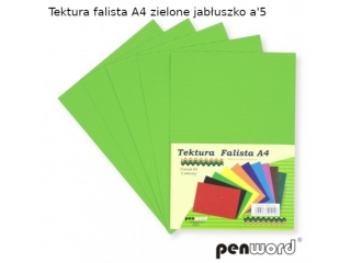 Tektura falista PENWORD A4 5ark. - zielone jab�uszko