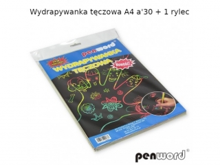 Wydrapywanka t�czowa PENWORD A4 a30 + 1 rylec