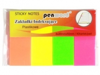 Zakładki indeksujące PENWORD ZI-41 plastikowe 4x40 20mmx50mm