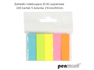 Zak�adki indeksuj�ce PENWORD  ZI-42 papierowe 100k. 5 Kol. 1